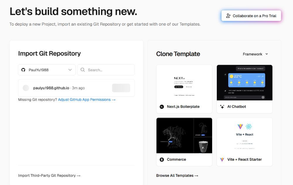如何免费使用 Vercel 部署你的个人网站（详细教程 + 实用技巧）
